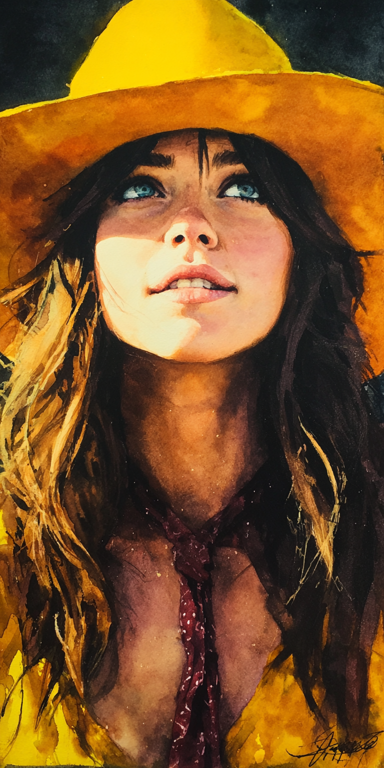Midjourney prompt: Watercolor portrait of a woman, free brushwork --c... - Midjourney