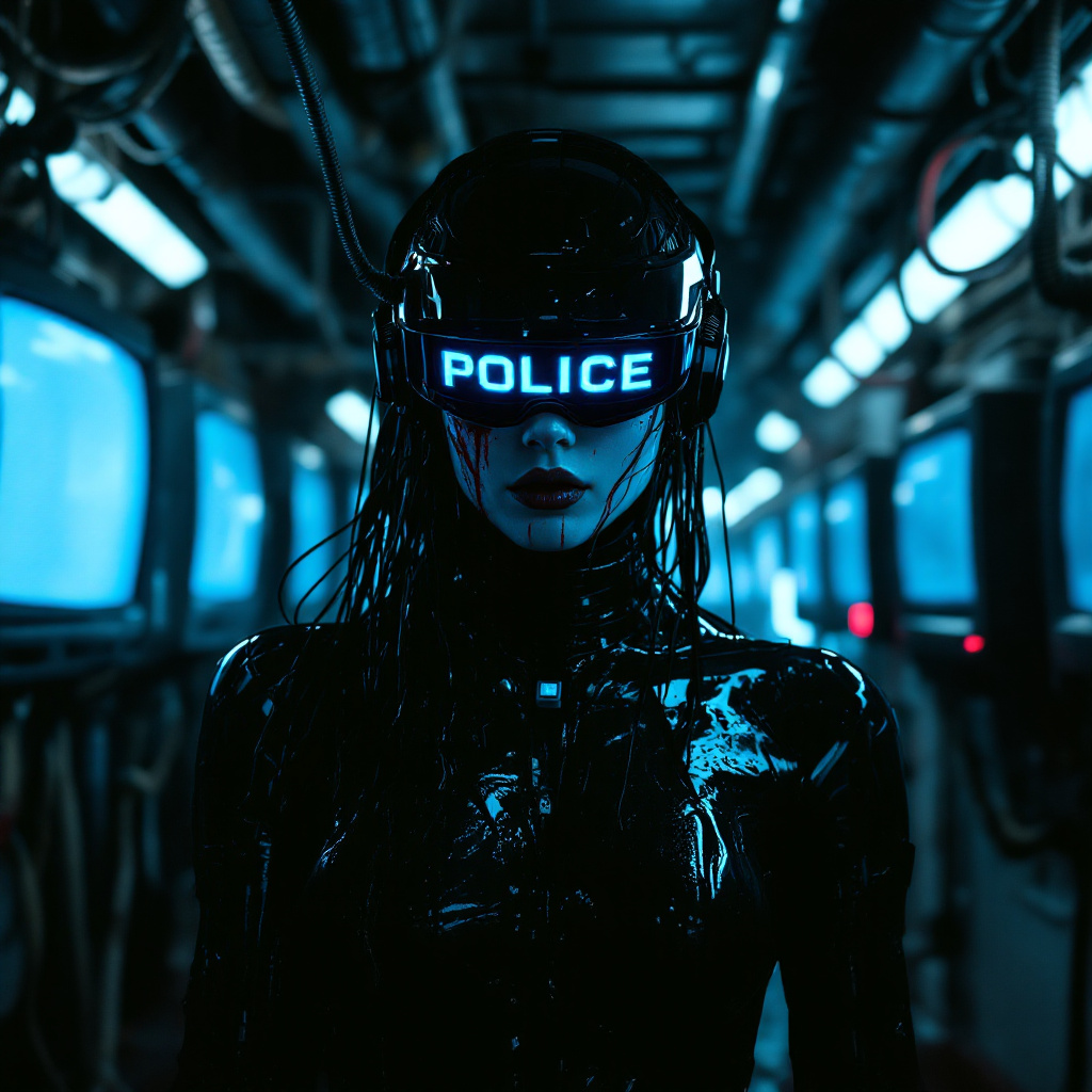 AI generated: FLUX prompt: 3 quarter angle of a futuristic cyberpunk humanoi... (FLUX - Concept Art)