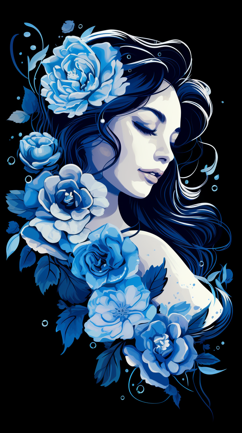 صورة مولدة بالذكاء الاصطناعي: Midjourney prompt: beauty beauty model tattoo designs by karimah, hai... (نموذج Midjourney - Logo Icon Design)