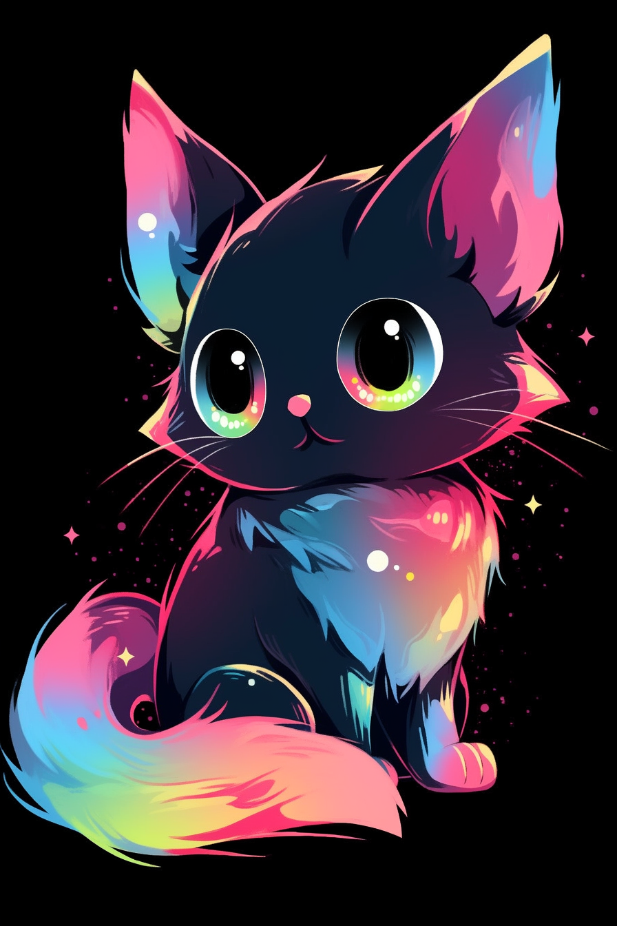AI generated: Midjourney prompt: Cute Vector | Vector cat character for t-shirt des... (Midjourney - Anime)