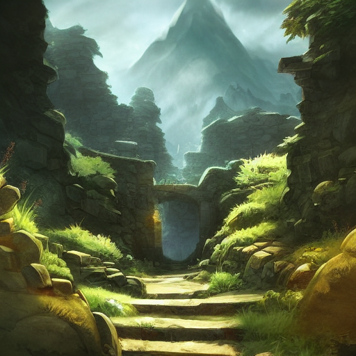 Stable Diffusion prompt: hidden stone pathway, secret doo...