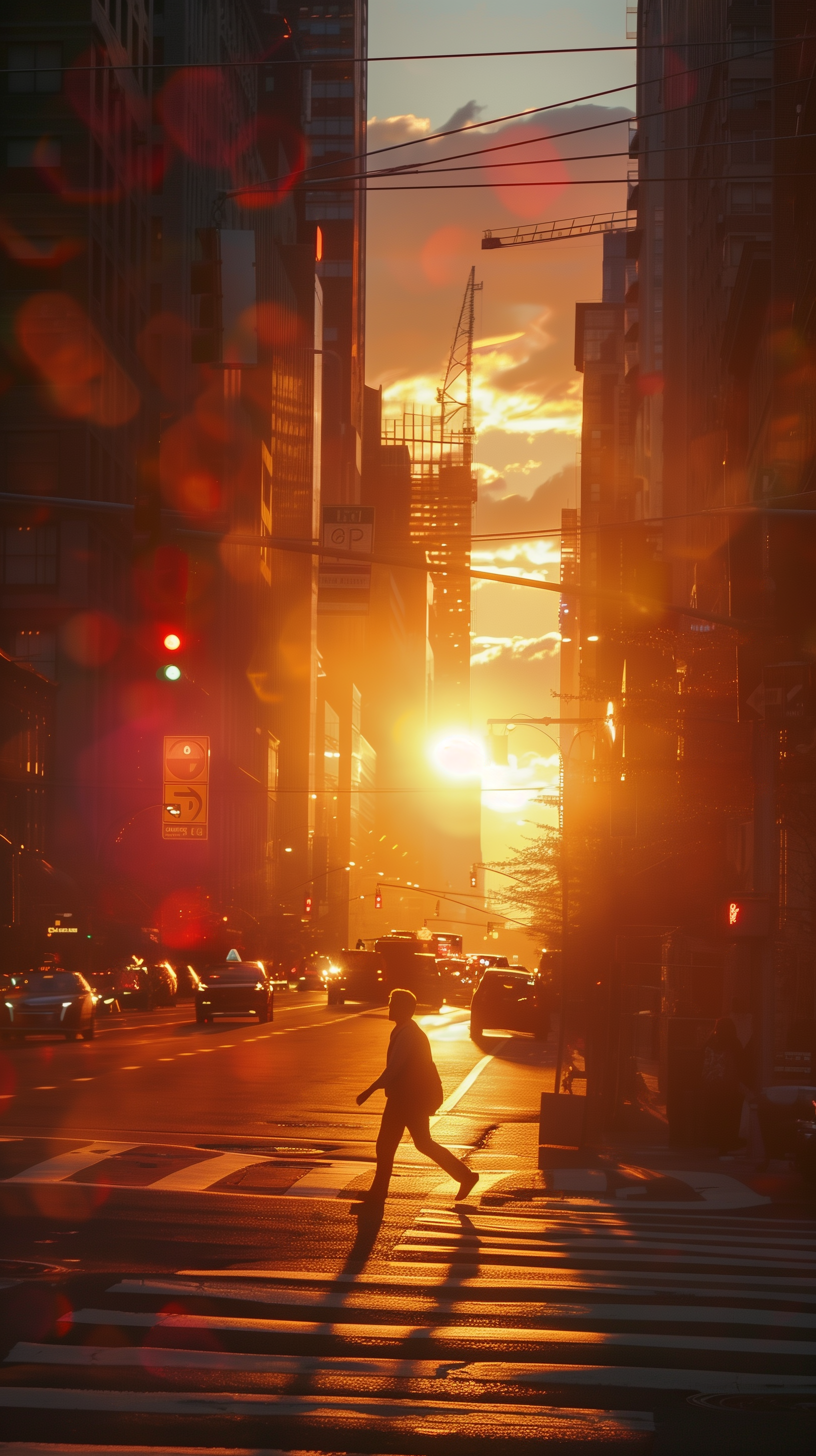 AI generated: Midjourney prompt: cinematic, evening cityscape with a pedestrian cro... (Midjourney - Photography)