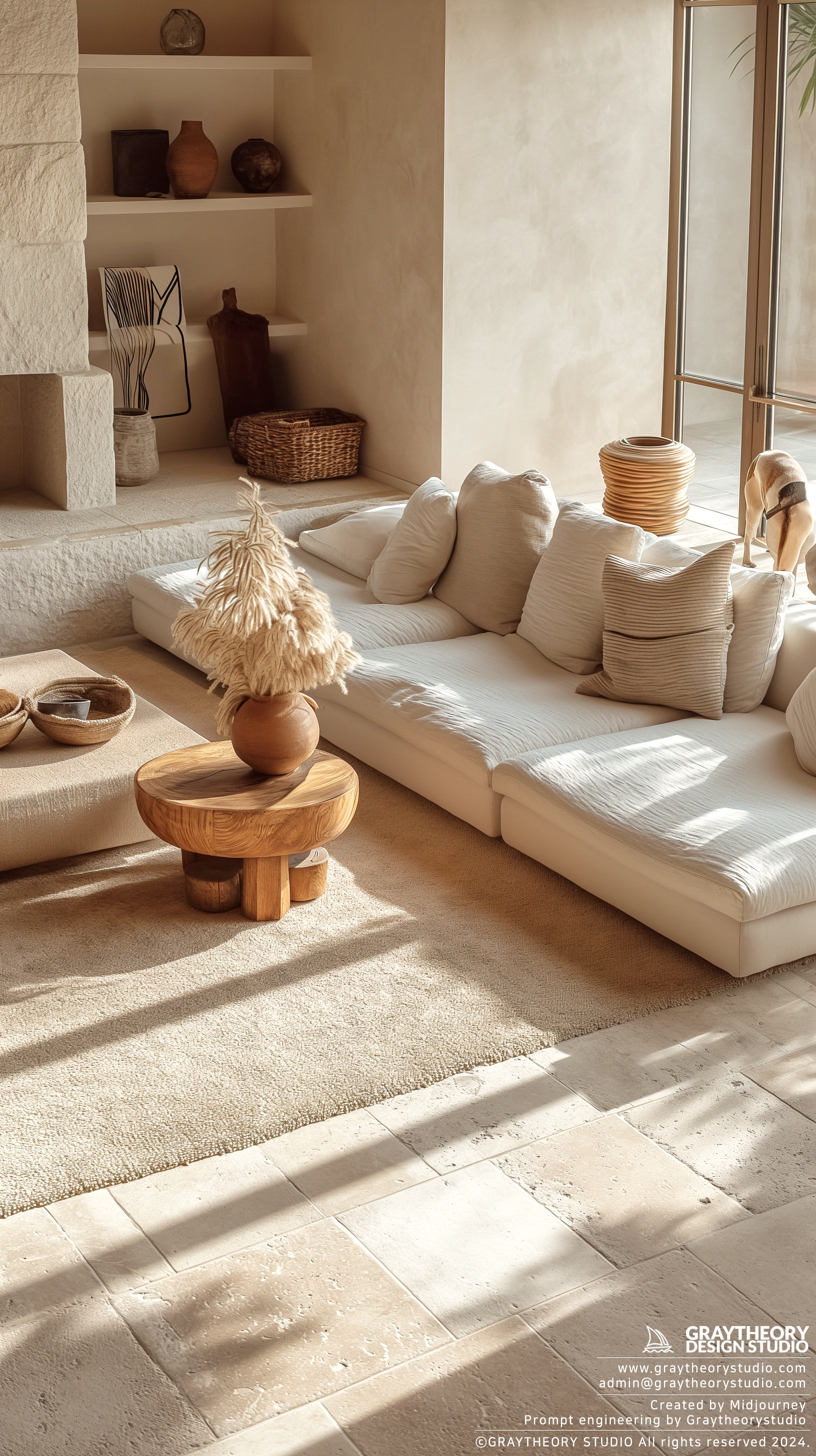AI generated: Realism Living room interior (Midjourney - Interior Design)