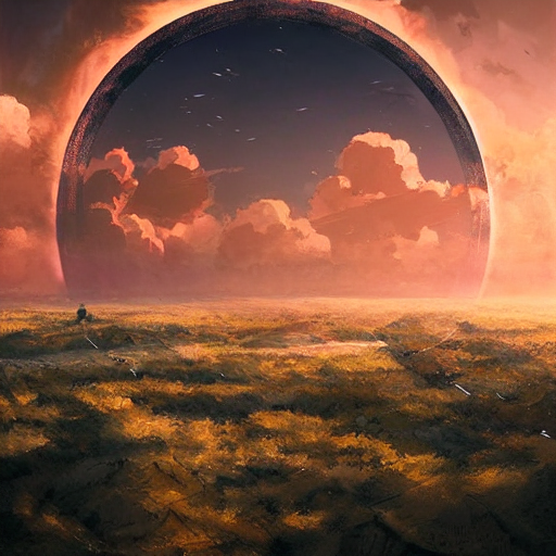 صورة مولدة بالذكاء الاصطناعي: Stable Diffusion prompt: "Aerial view of stratocumulus forming a circular p... (نموذج Stable Diffusion - مناظر طبيعية)