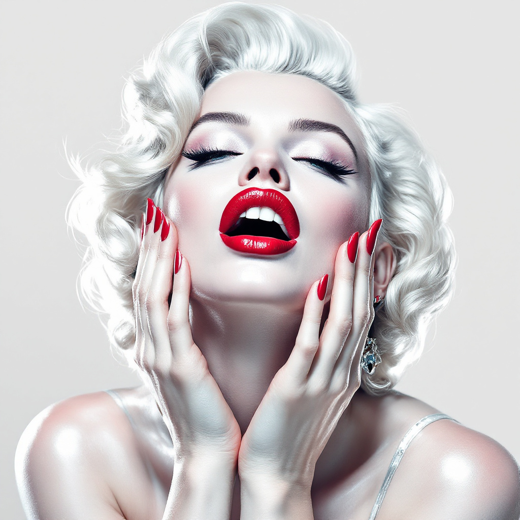 FLUX prompt: white background, beautiful portrait of Marilyn Mo... - FLUX