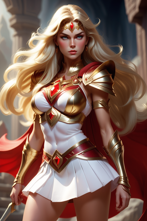 صورة مولدة بالذكاء الاصطناعي: Stable Diffusion prompt: She-ra, the princess of power, long hair, wonderfu... (نموذج Stable Diffusion - صور شخصية)