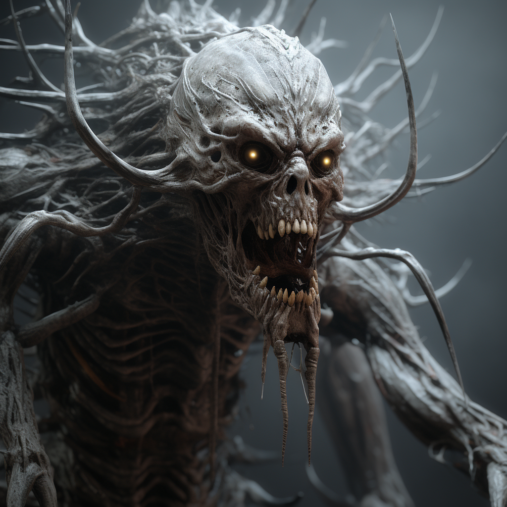 AI generated: Midjourney prompt: human spider head, mutant creature with huan head ... (Midjourney - Concept Art)