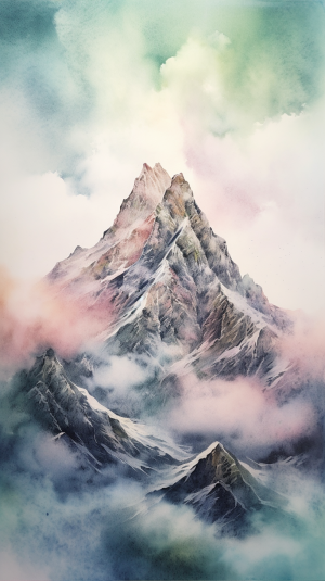 Midjourney prompt: The majestic mountain, the serene natural satellit... - Midjourney
