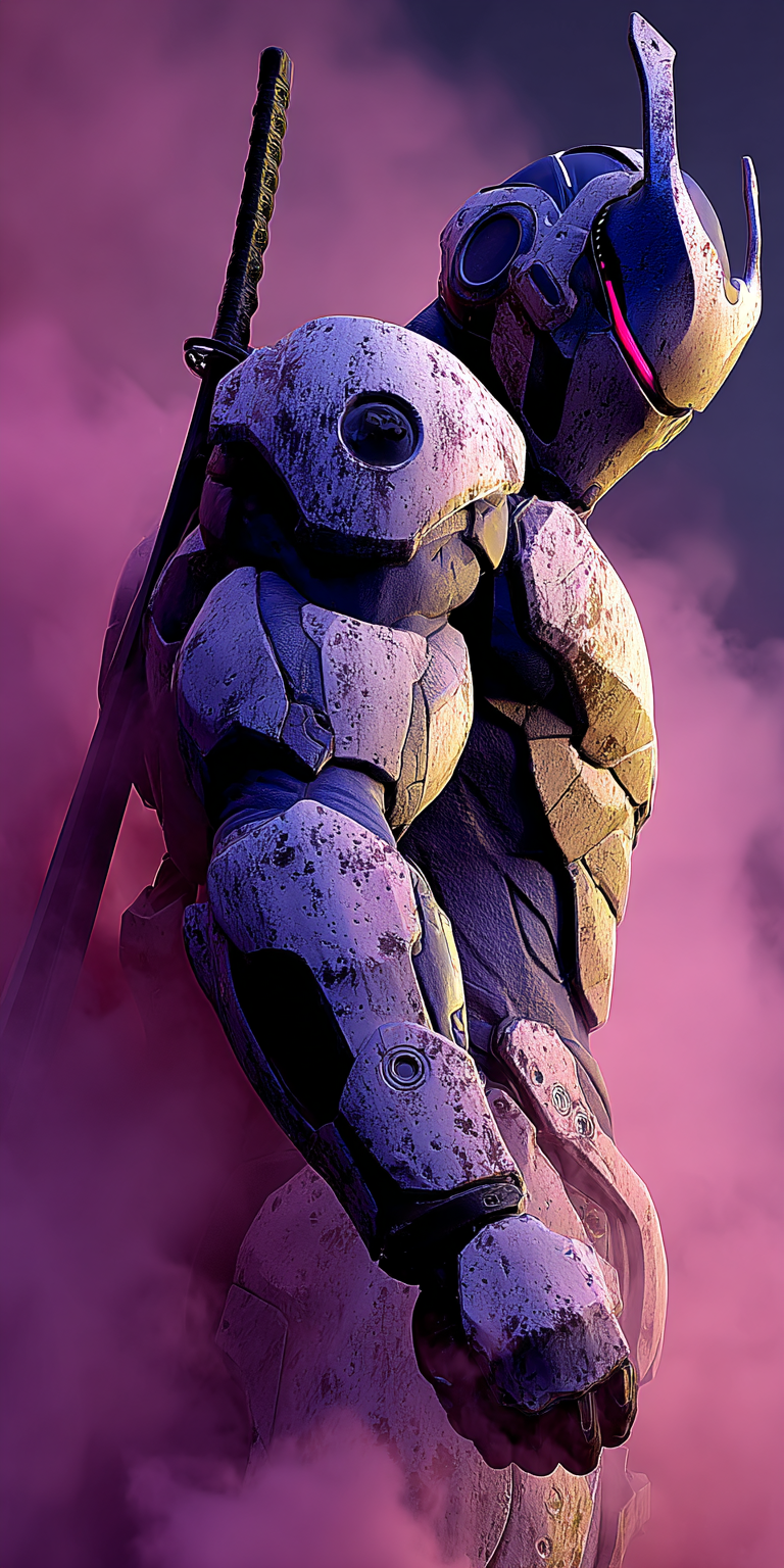 AI generated: Midjourney prompt: futuristic warrior --chaos 75 --ar 1:2 --sref 4179... (Midjourney - Concept Art)