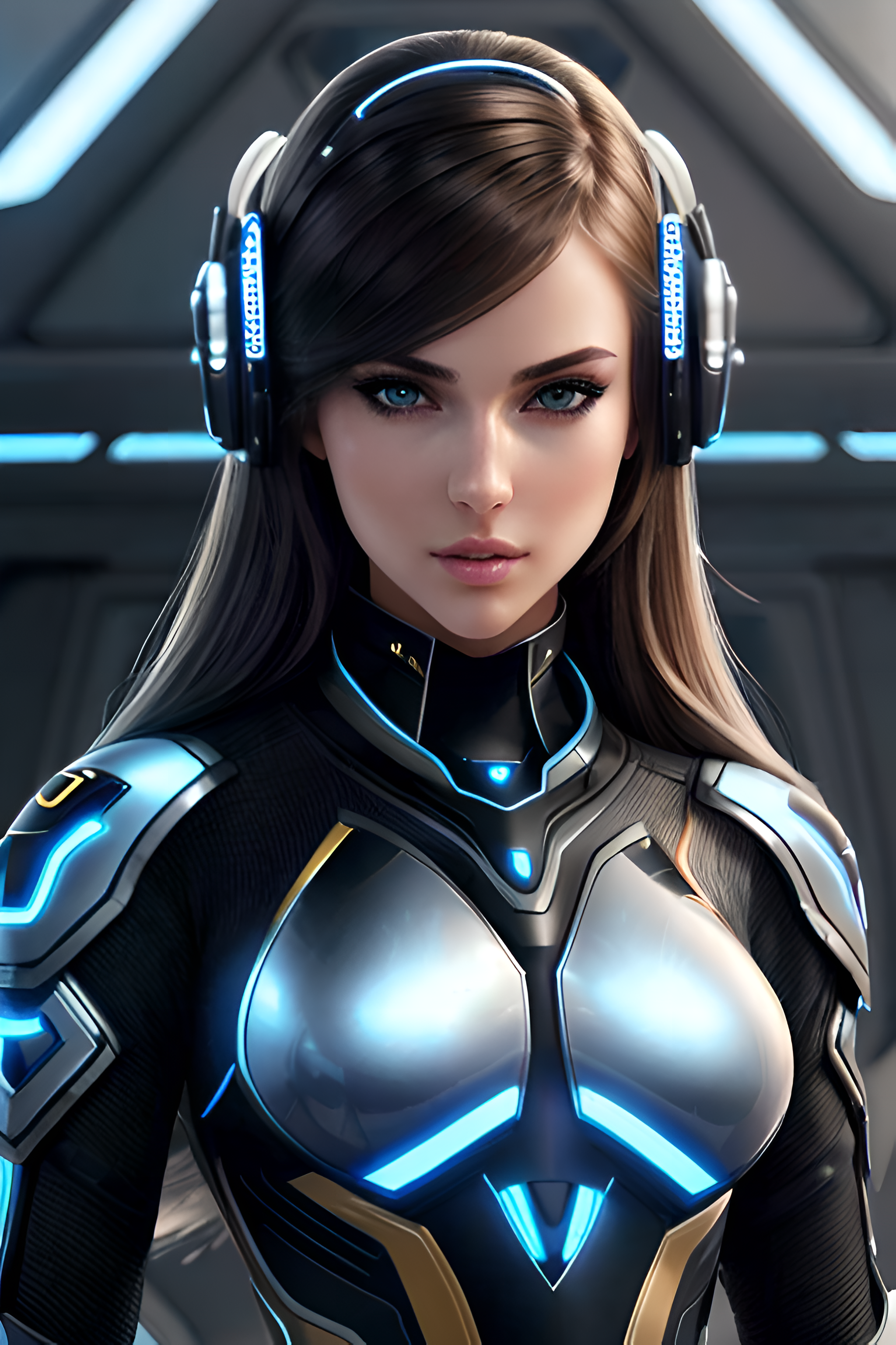 Stable Diffusion prompt: A beautiful girl in a futuristic...
