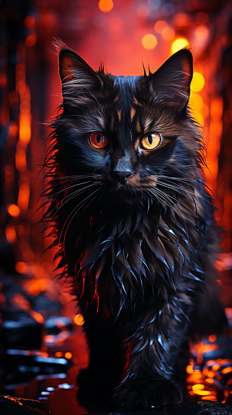 AI generated: Black Cat Portrait (Midjourney - Portraits)