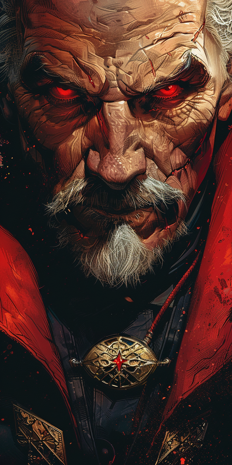 صورة مولدة بالذكاء الاصطناعي: Midjourney prompt: villain, comic book style --ar 1:2 --stylize 750 (نموذج Midjourney - Character Design)