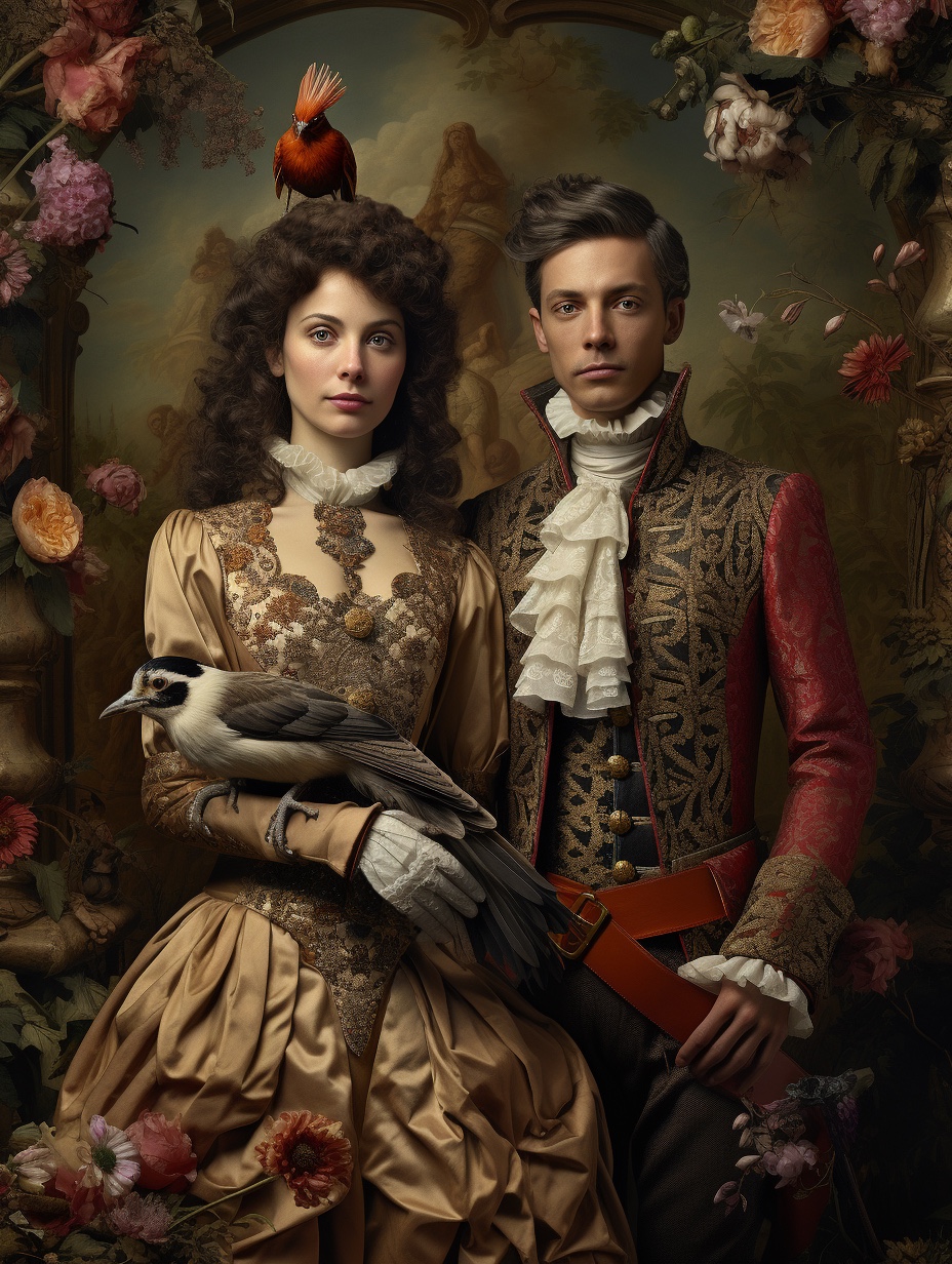 Midjourney prompt: Award winning portraits of two people, in the styl... - Midjourney