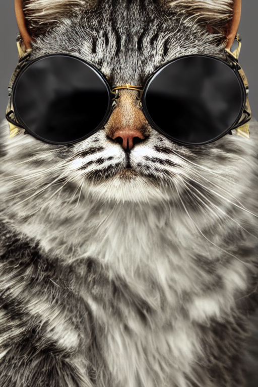 Stable Diffusion prompt: cat warrior with Matrix black sp...