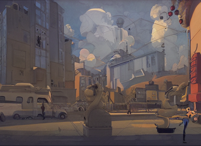 Stable Diffusion prompt: a surreal scene from a feature f...