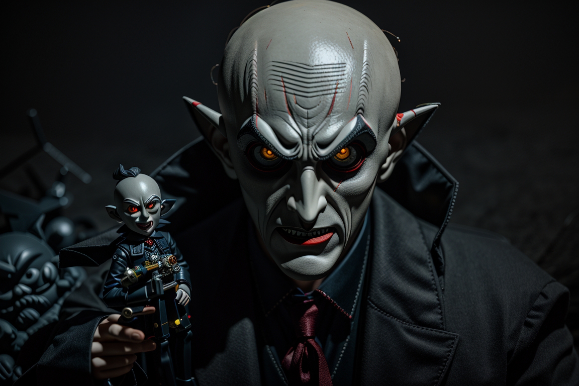 AI generated: Midjourney prompt: Create a toy of Count Orlok, evil, in the style o... (Midjourney - Concept Art)