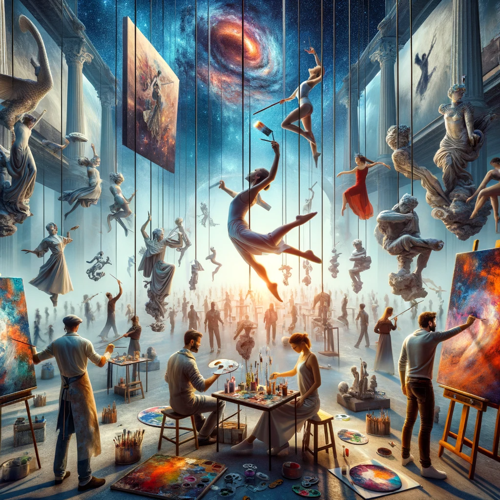 AI generated: DALL·E prompt: Illustrate an artistic scene where gravity's rever... (DALL·E - Landscapes)