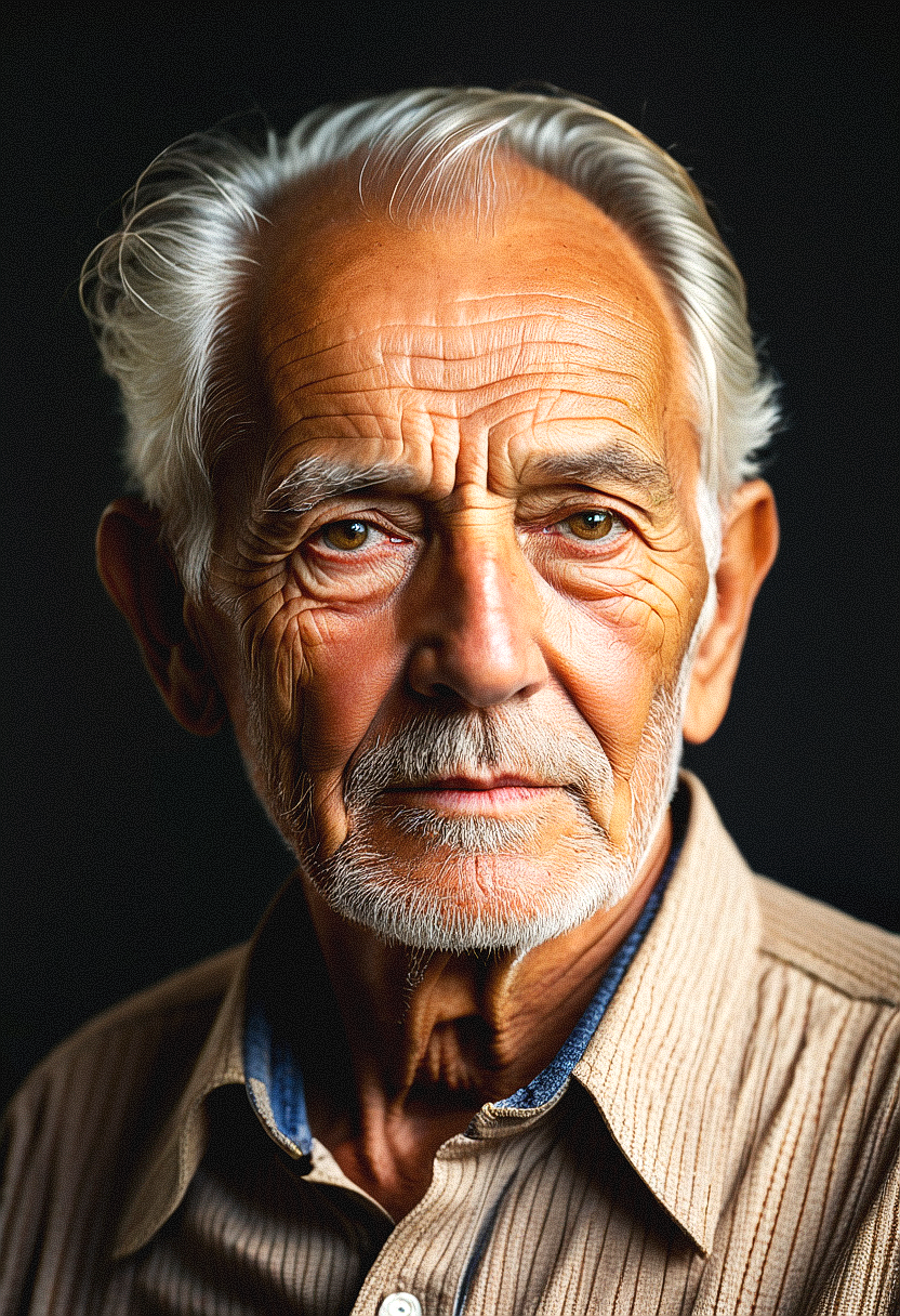AI generated: Stable Diffusion prompt: Envision an elderly man with a face like a map of ... (Stable Diffusion - Photography)
