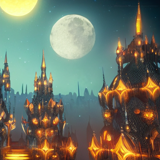 Stable Diffusion prompt: fantasy city with many towers un...