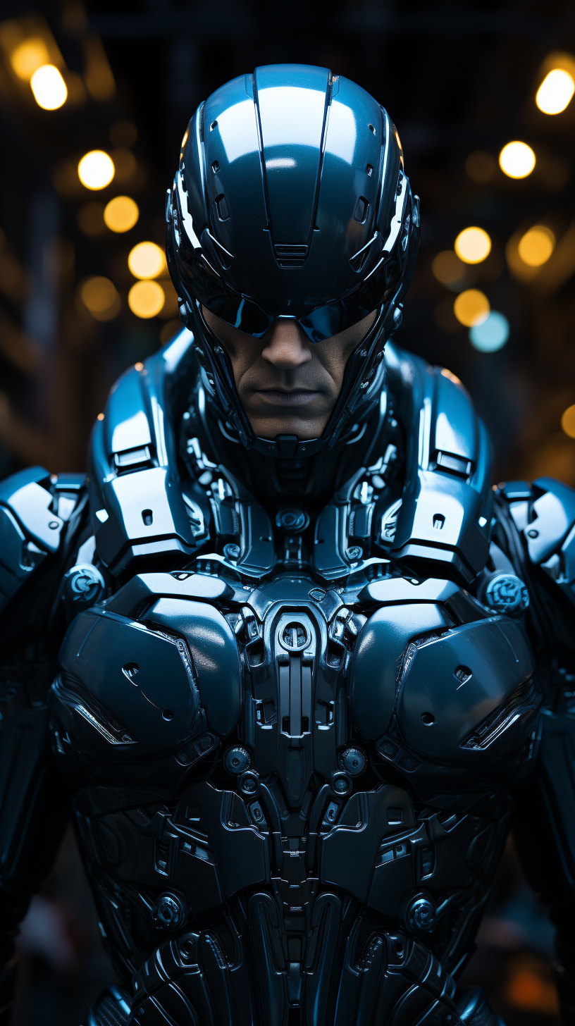 AI generated: Midjourney prompt: futuristic warrior in full military attire, full b... (Midjourney - Photography)