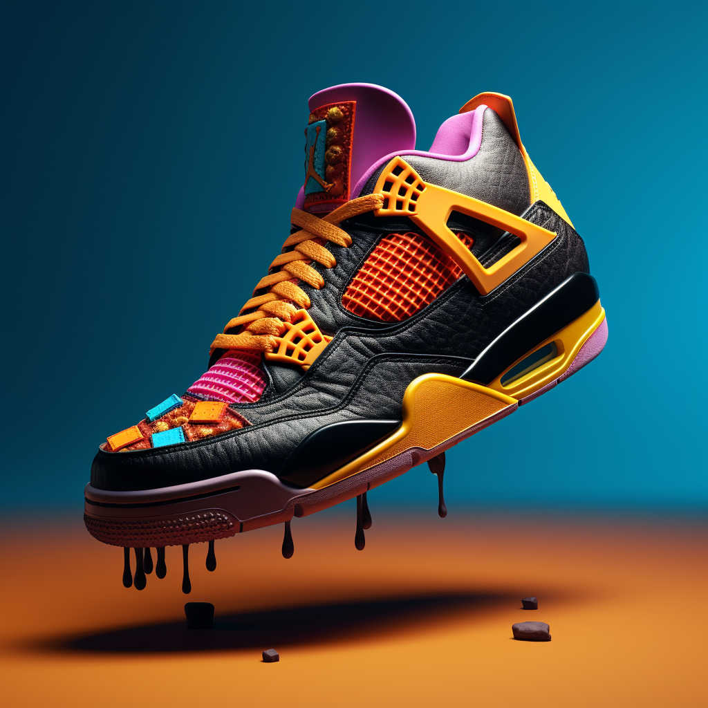 AI generated: Midjourney prompt: **sneakers in the style of Nike jordan 4 made of d... (Midjourney - Fashion)