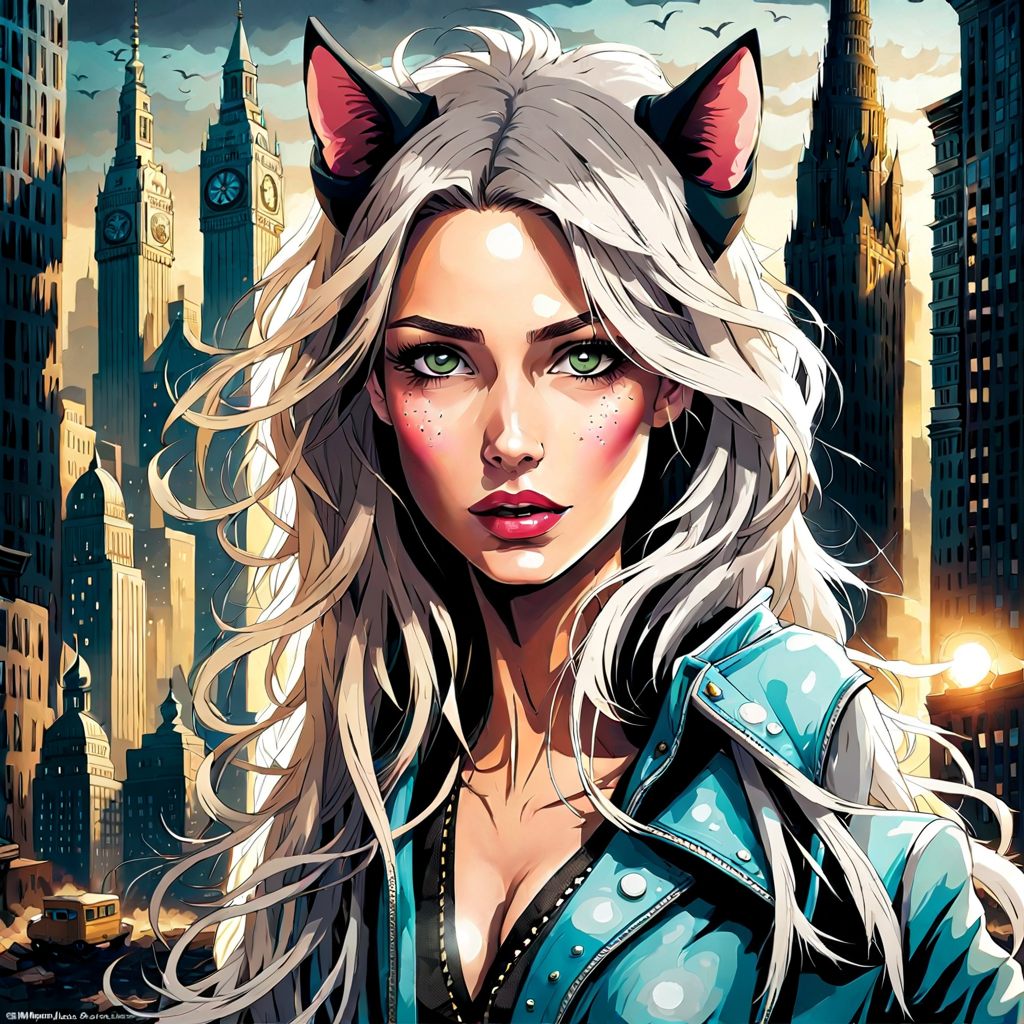 صورة مولدة بالذكاء الاصطناعي: "Shadowclaw: The Feline City (نموذج Stable Diffusion - فن مفاهيمي)