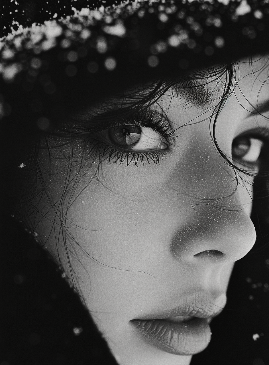 AI generated: Midjourney prompt: woman, sakura black & white, in the style of delic... (Midjourney - Photography)