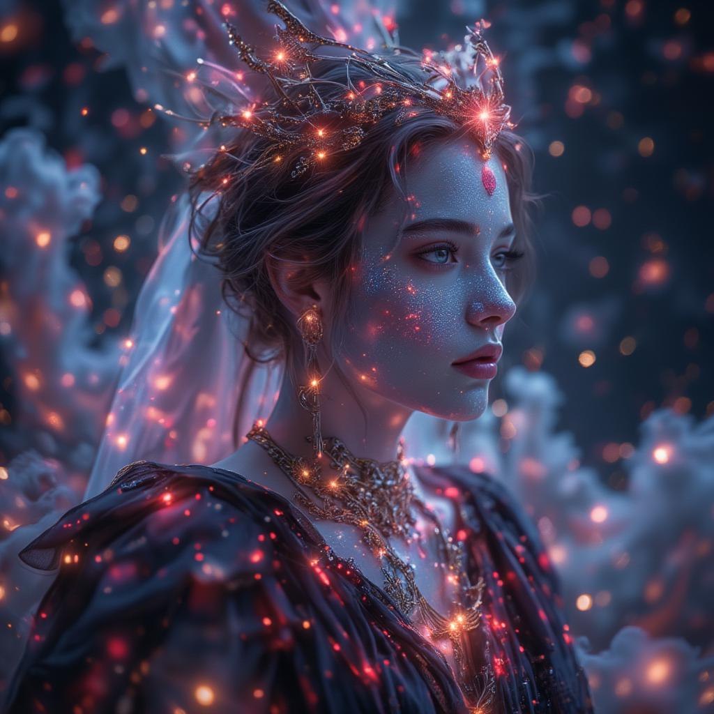 AI generated: FLUX prompt: The Queen of Hearts card transforms into a 3D holo... (FLUX - Character Design)