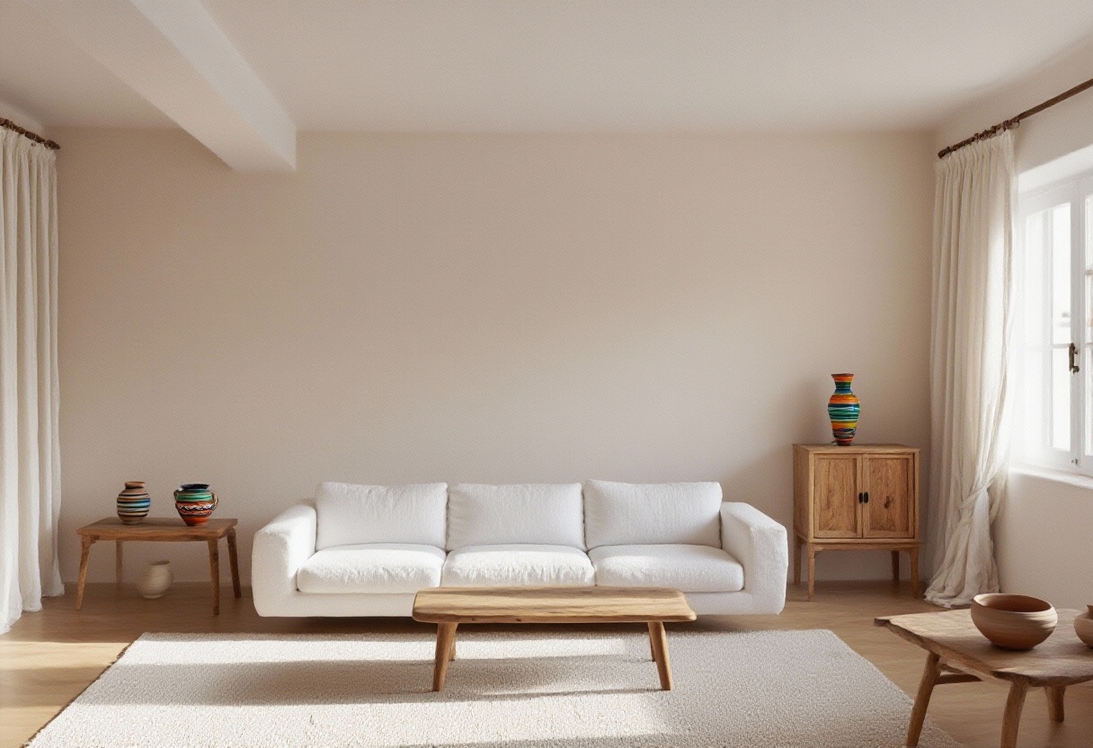 minimalist interior natural light wood linen