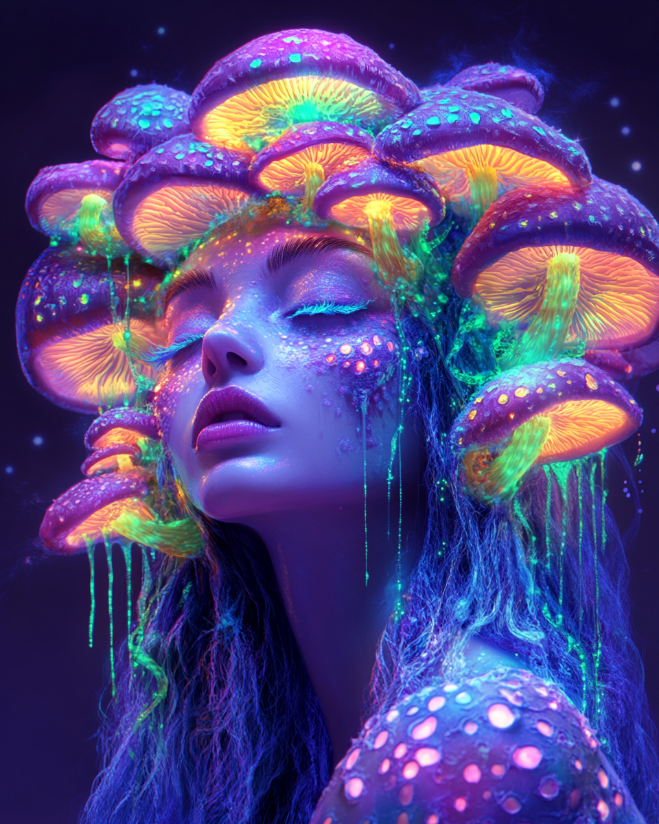 AI generated: Midjourney prompt: a portrait of an alien woman with hair made out of... (Midjourney - Portraits)