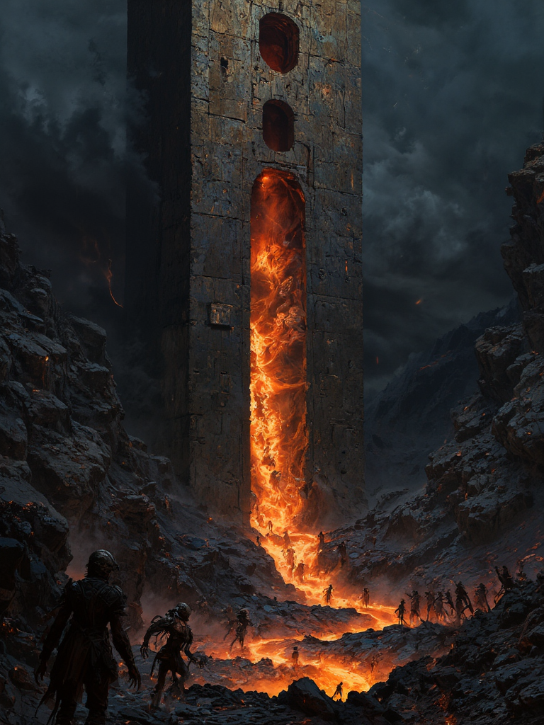 AI generated: FLUX prompt: A towering, ancient gate to the underworld looms i... (FLUX - Landscapes)