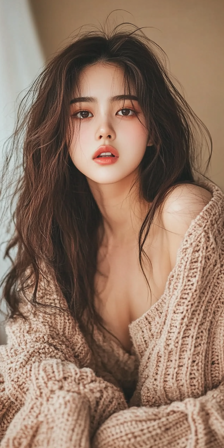 Midjourney prompt: Japanese girl, 18-21 years old, brown hair, high-q... - Midjourney