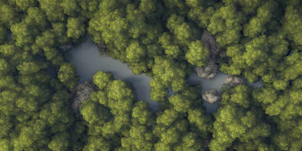 Stable Diffusion prompt: an opening in the woodlands