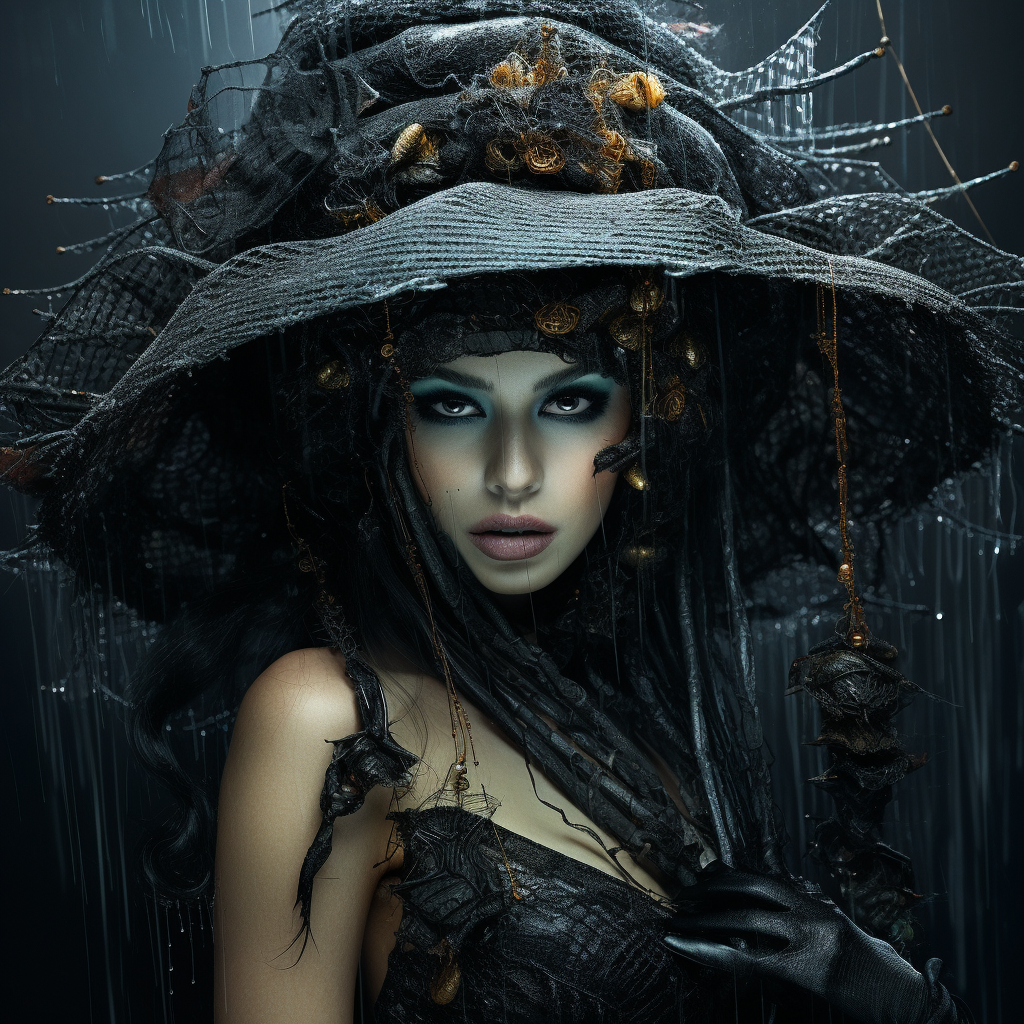 AI generated: Midjourney prompt: Girl in a strange outfit, glamorous surreal, creat... (Midjourney - Fashion)
