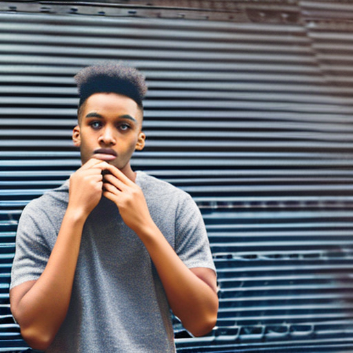 Stable Diffusion prompt: A trendy young man wearing a shi...