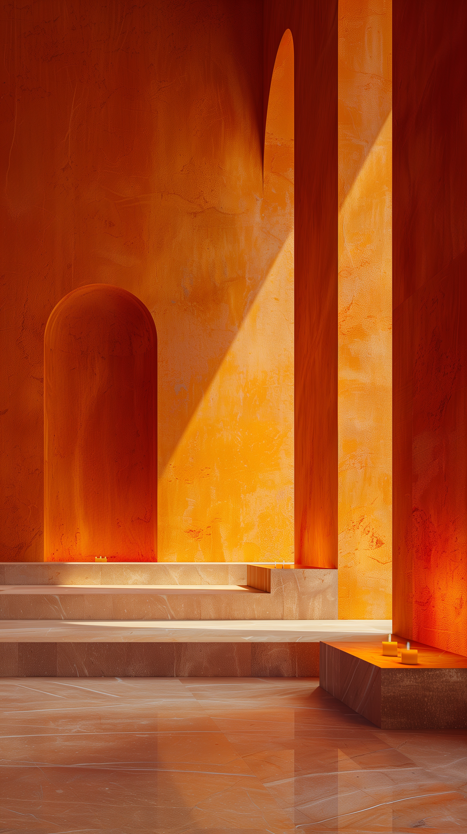 AI generated: Midjourney prompt: photorealism image, monolithic interior room paint... (Midjourney - Interior Design)