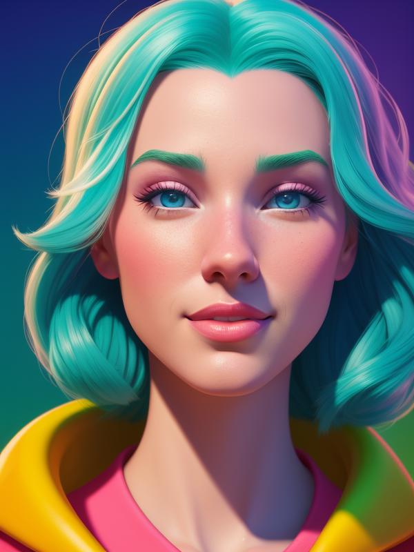DreamShaper prompt: portrait of a person, Bright color, disney style, ... - DreamShaper