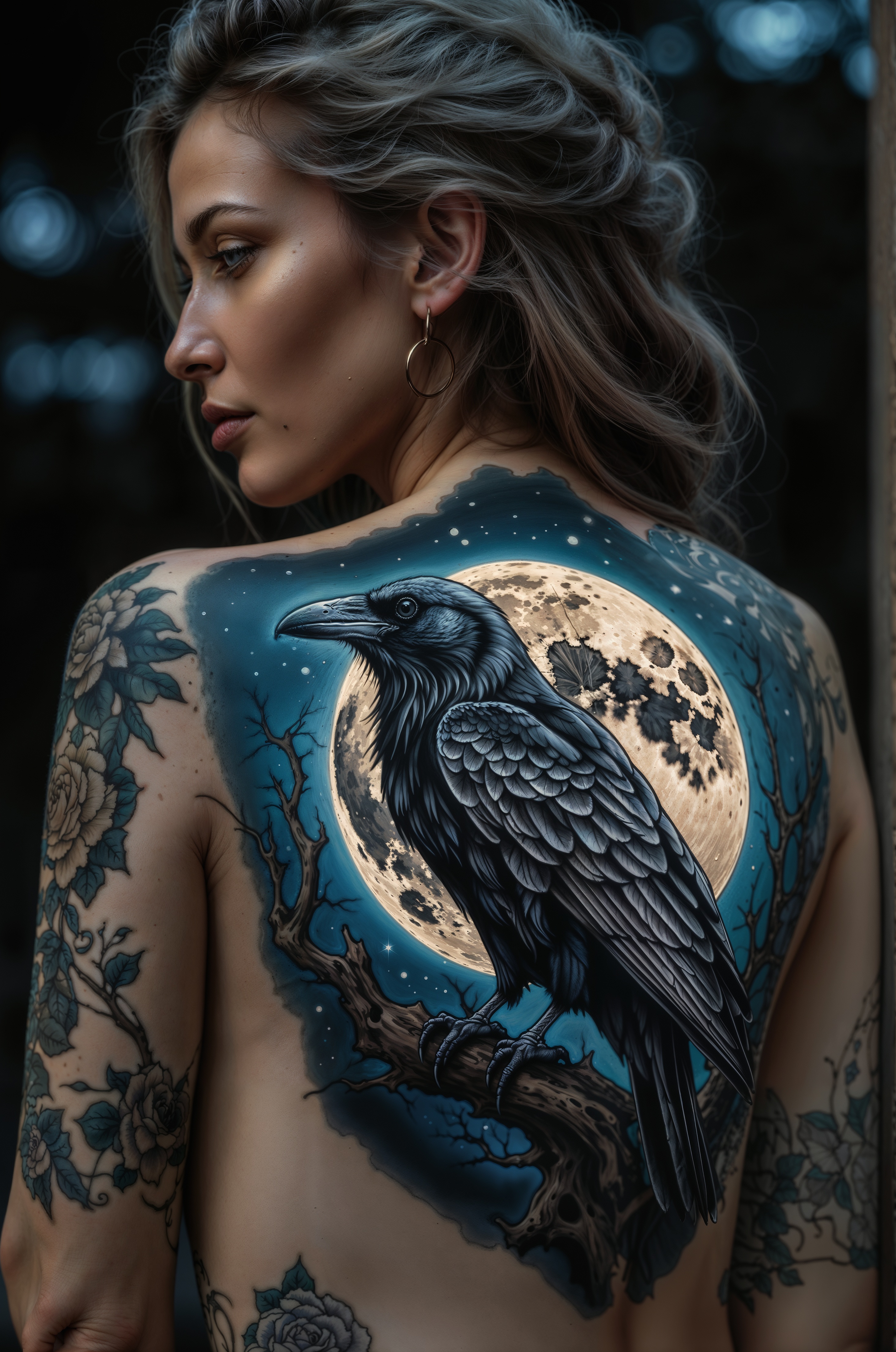 AI generated: Raven Tattoo (SD XL - Photography)