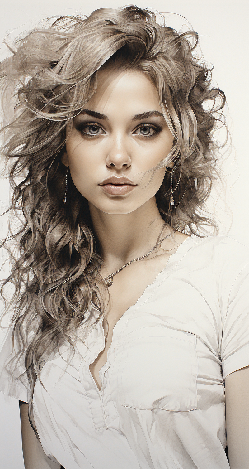 صورة مولدة بالذكاء الاصطناعي: Midjourney prompt: pencil sketch of a stunning woman, face only --ar ... (نموذج Midjourney - صور شخصية)