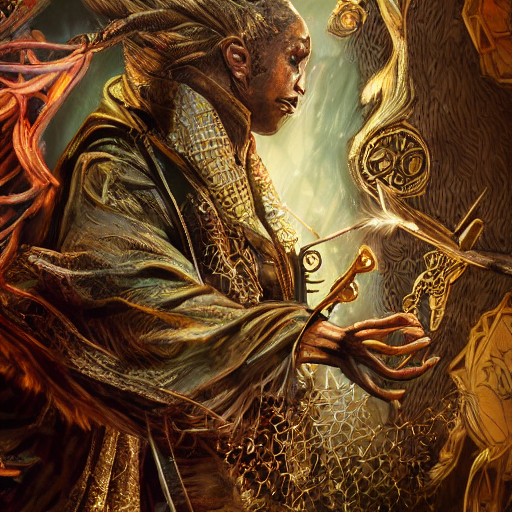 Stable Diffusion prompt: fantasy magic, Wizard family, Ha...
