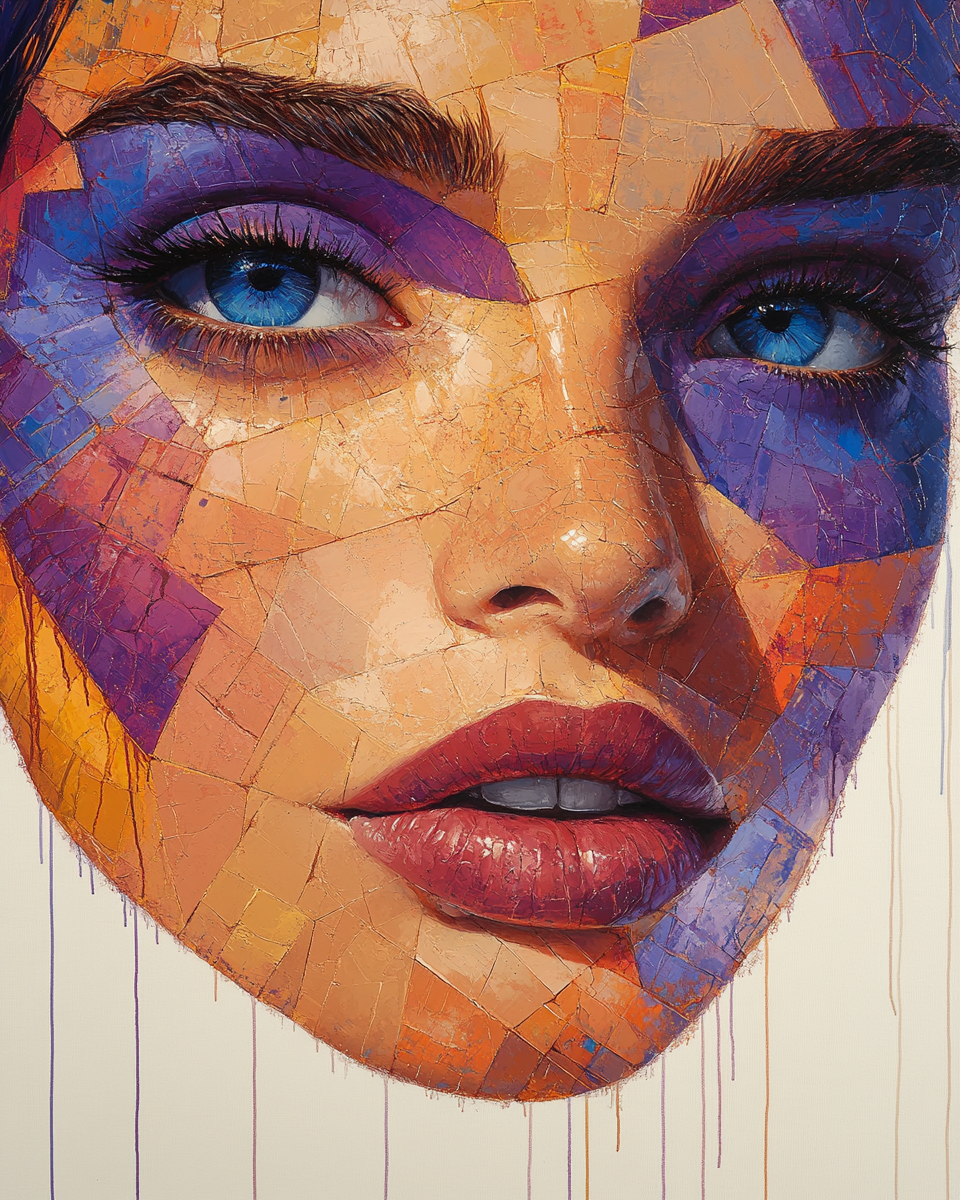 Midjourney prompt: An oil painting on canvas of a woman in vibrant, c... - Midjourney