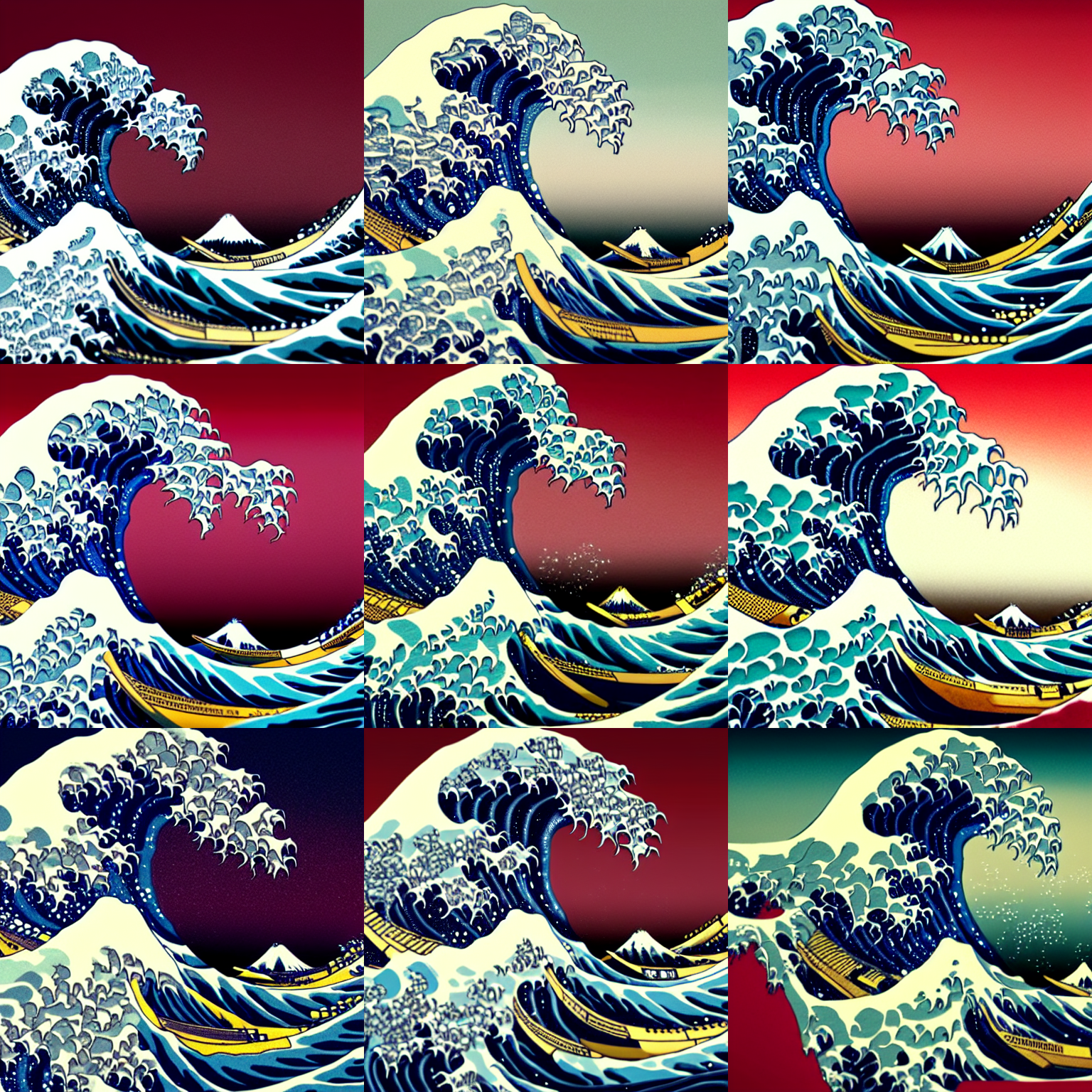 Stable Wave Stable Diffusion prompt: The Great Wave off Kanagawa, int...
