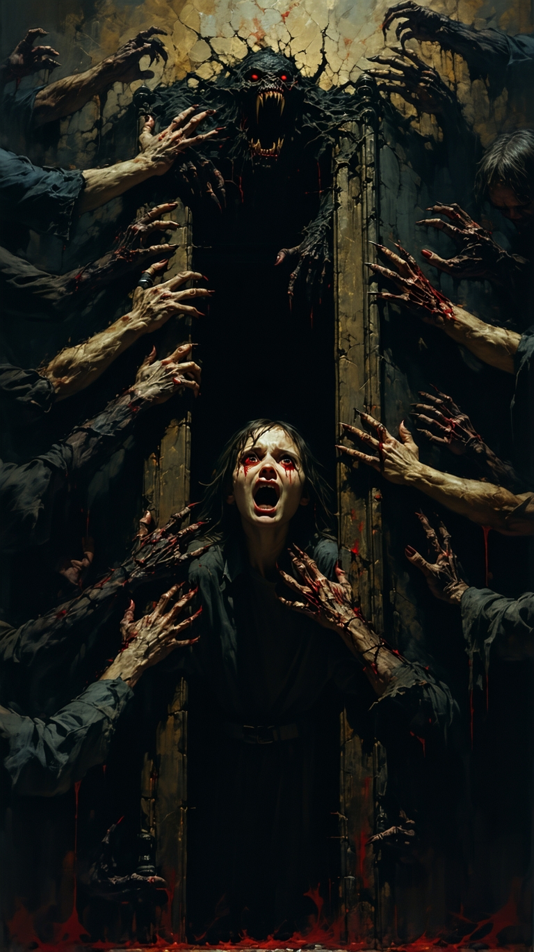 AI generated: Stable Diffusion prompt: Horror, Hyperrealistic, hellish, dystopian, nightm... (Stable Diffusion - Portraits)