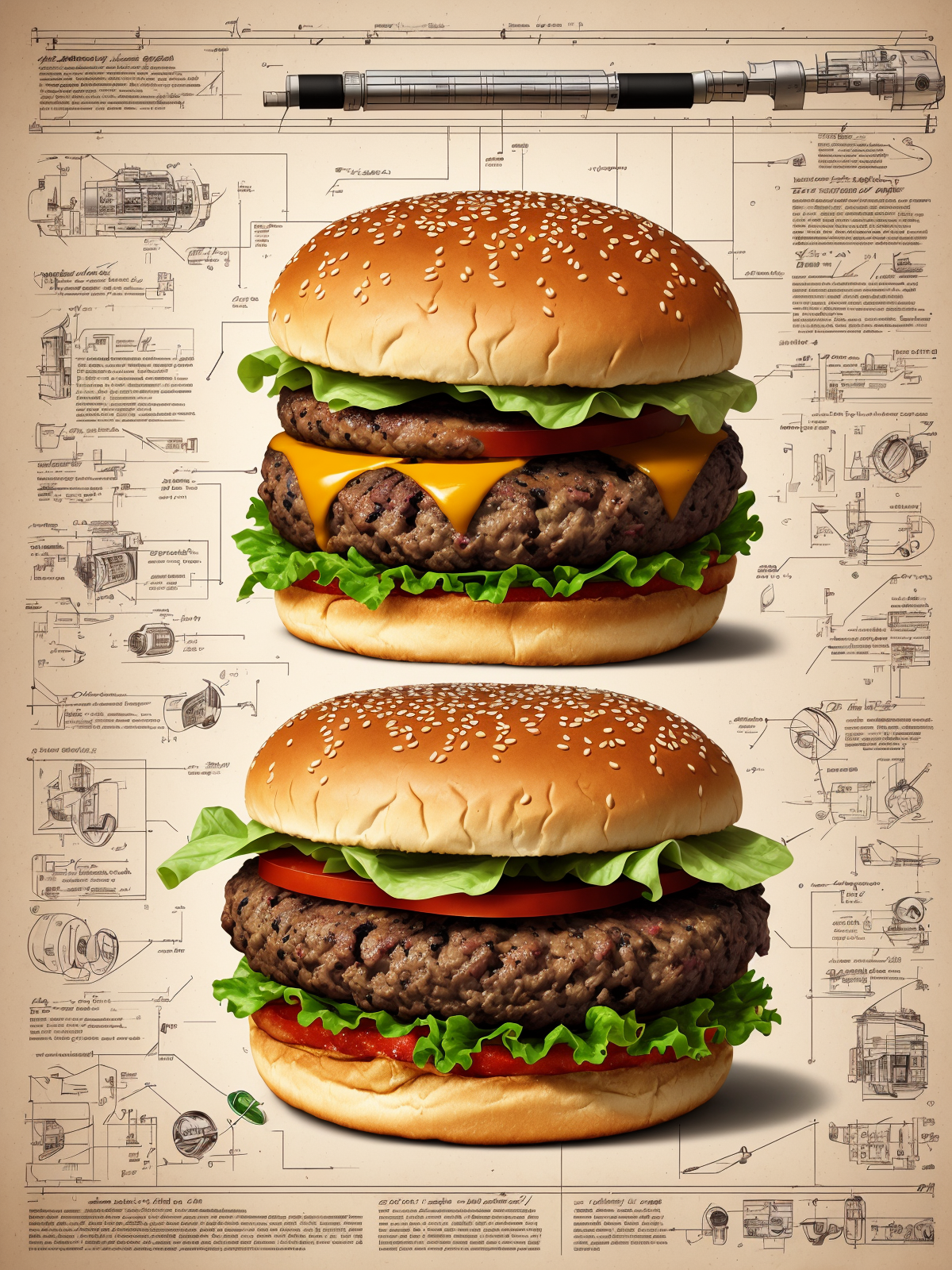 Deliberate prompt: A burger falling in pieces juicy, tasty, hot, prom... - Deliberate