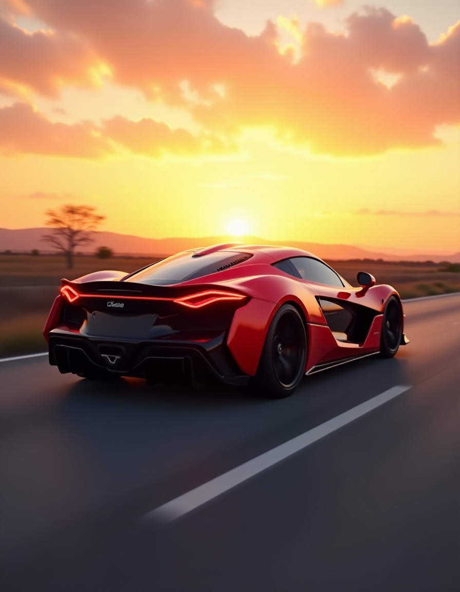 FLUX prompt: photo of a supercar, 8k uhd, high quality, road, s... - FLUX