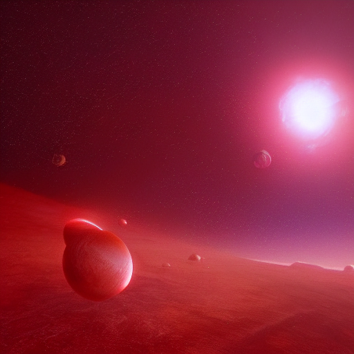 Stable Diffusion prompt: planet is glowing red surface st...