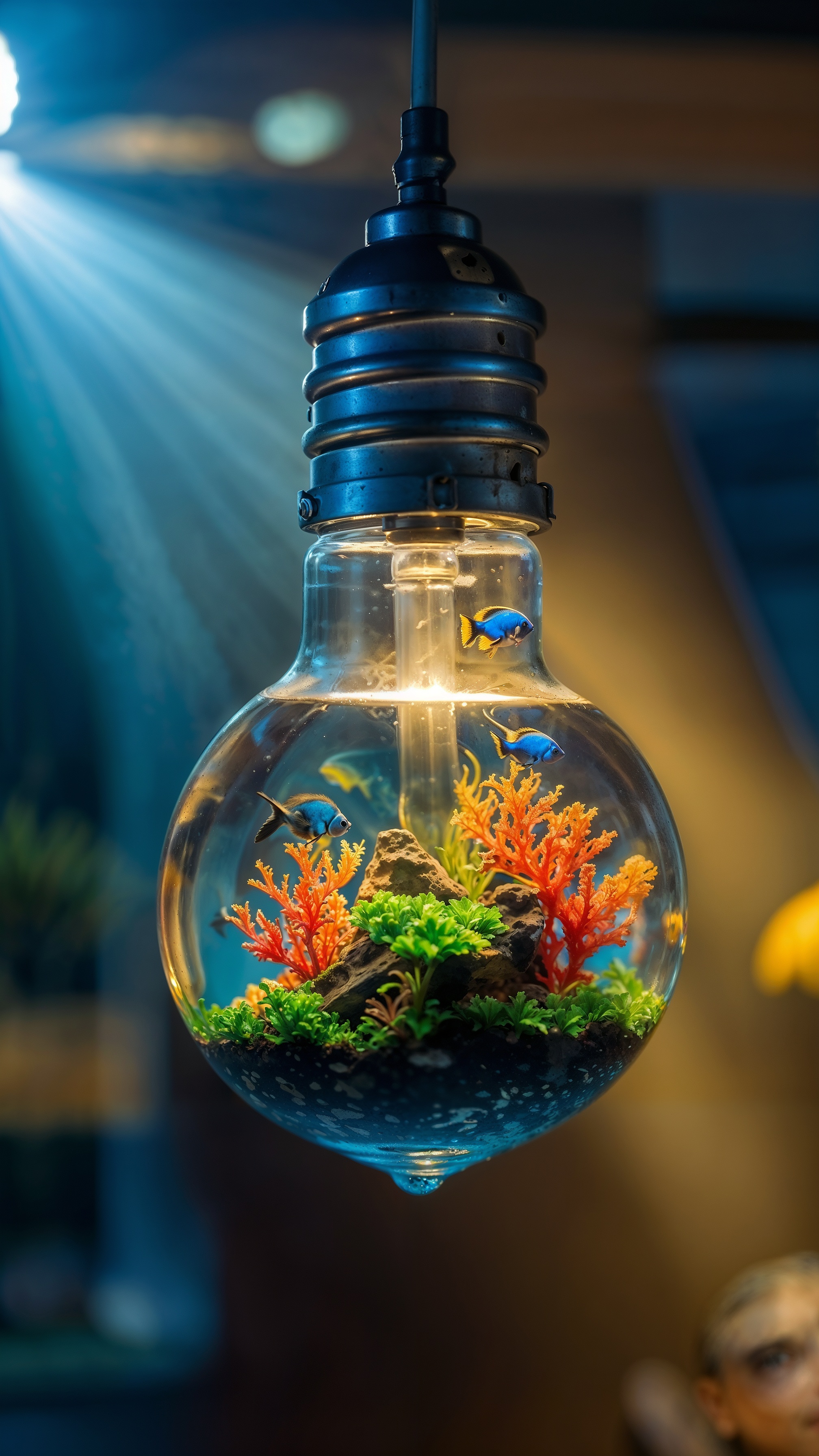 AI generated: Light Bulb Aquarium (SD XL - Photography)