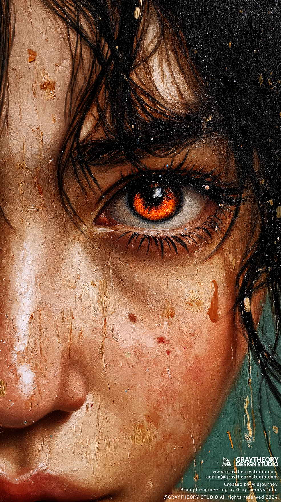 Midjourney prompt: portrait, profound gaze, artistic, oil painting, g... - Midjourney