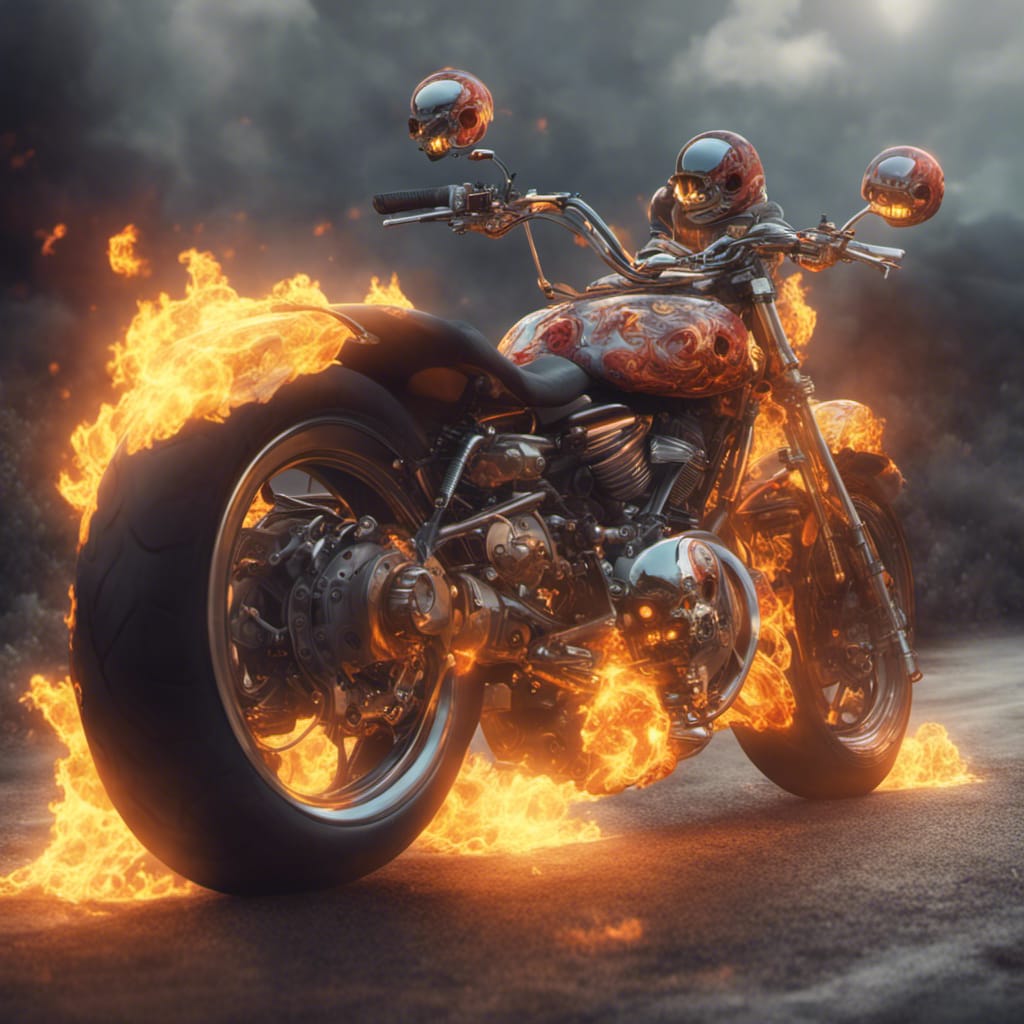 صورة مولدة بالذكاء الاصطناعي: Flamed Out Motorcycle (نموذج Stable Diffusion - تصوير فوتوغرافي)