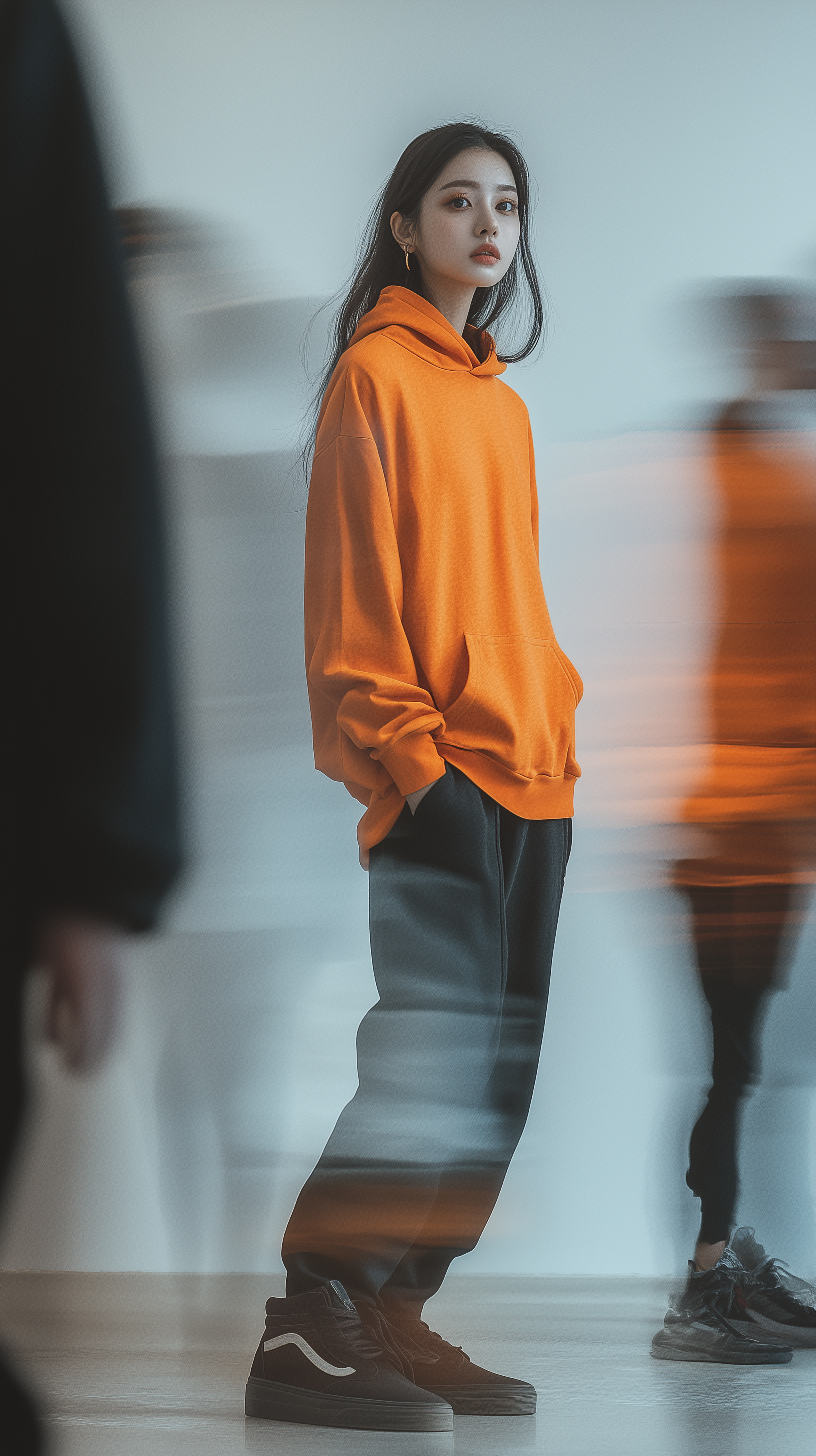 AI generated: Midjourney prompt: photography, snap shot, korean female model, side ... (Midjourney - Fashion)